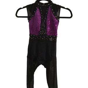 Weissman "Cold Hearted Snake" Dance Recital Costume - Purple Velvet Sequins